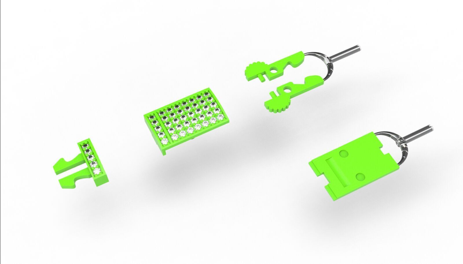 12mm Monaco box claps lock for Cuban chain 3D print model 3D print model_6