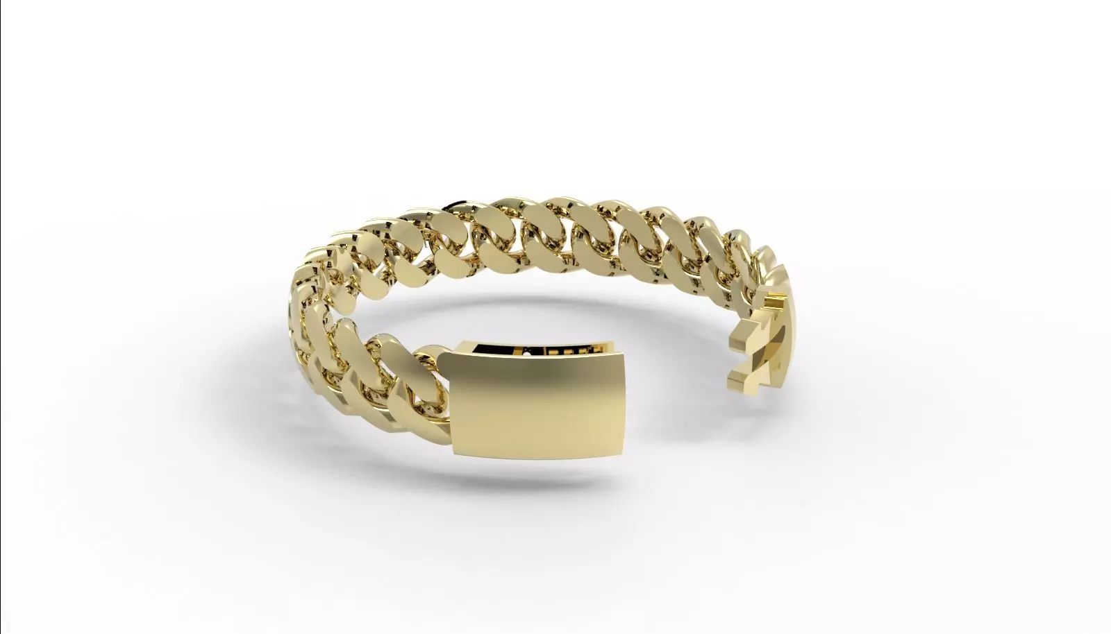 12MM HOLLOW CUBAN CHAIN WITH BOX CLASP  3D print model_0