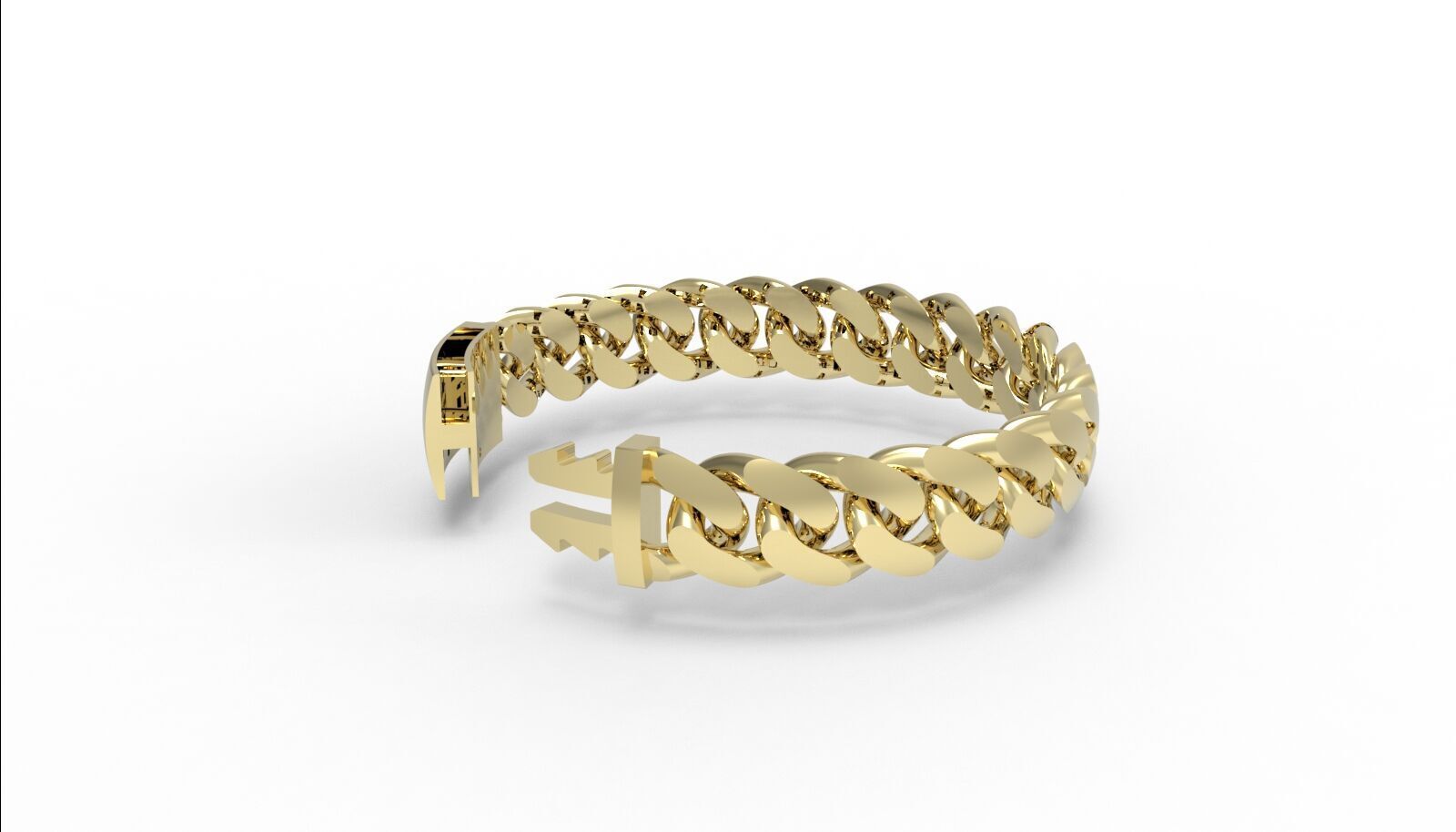 12MM HOLLOW CUBAN CHAIN WITH BOX CLASP  3D print model_5