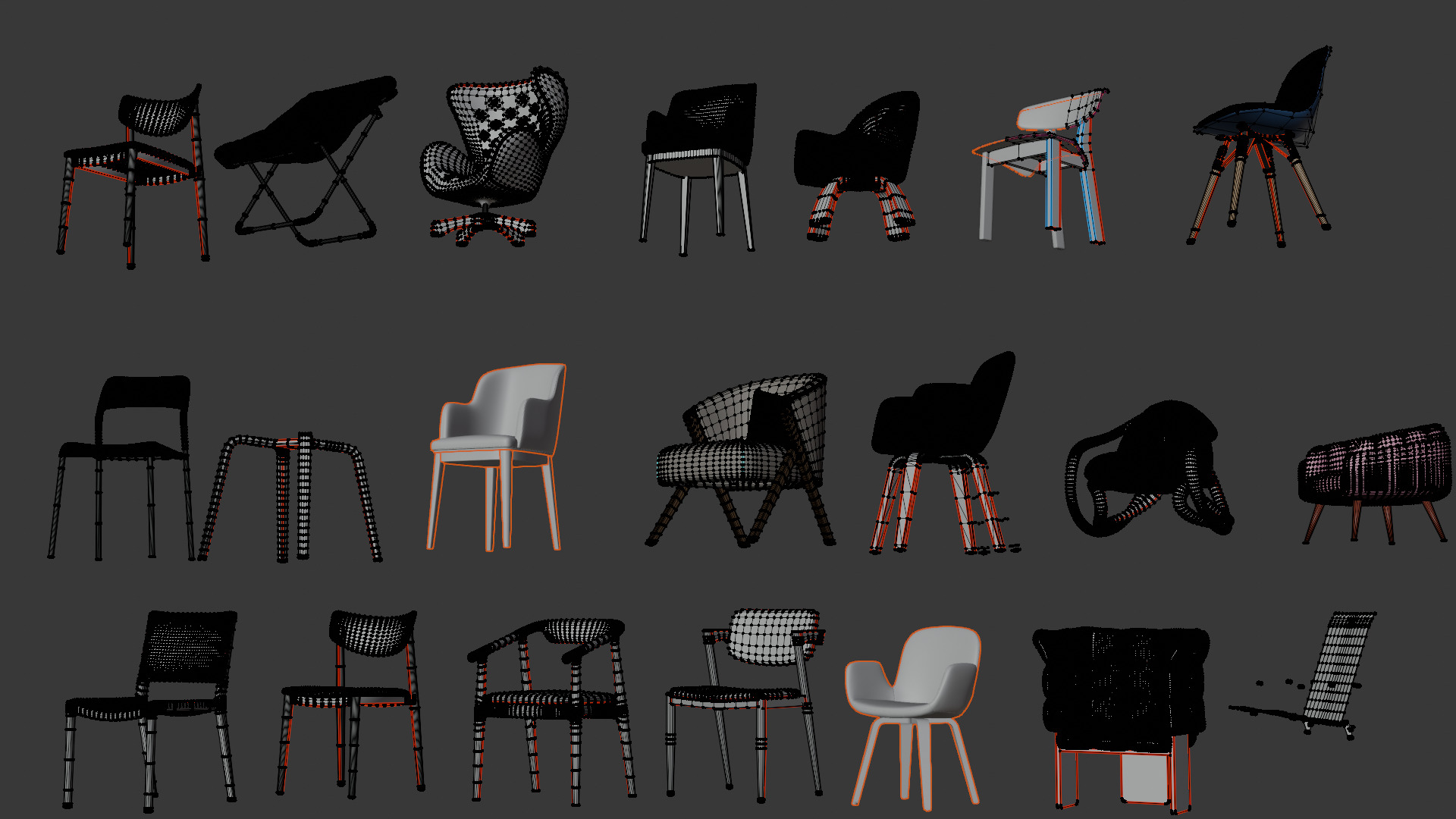 Chair Collection 3D model_6