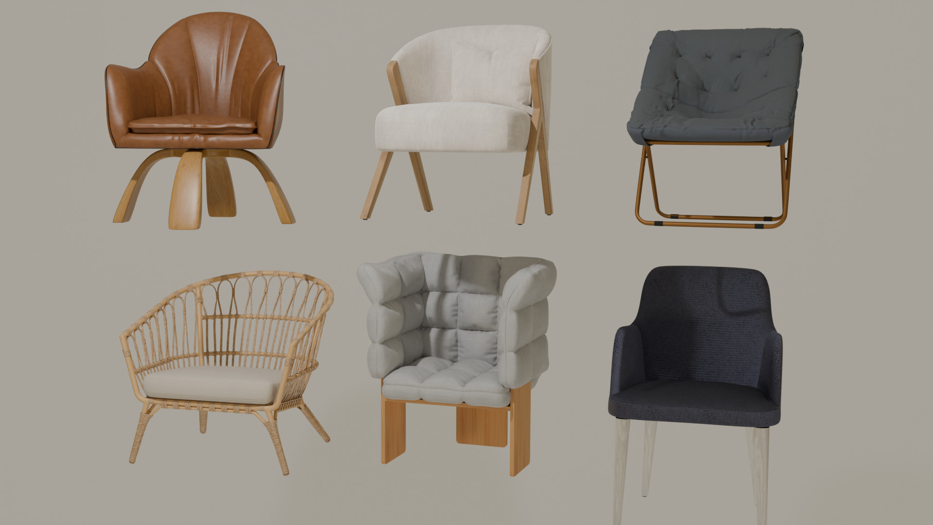 Chair Collection 3D model_1