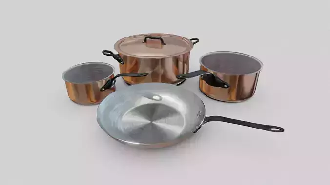Stylish pots  pans  and utensils