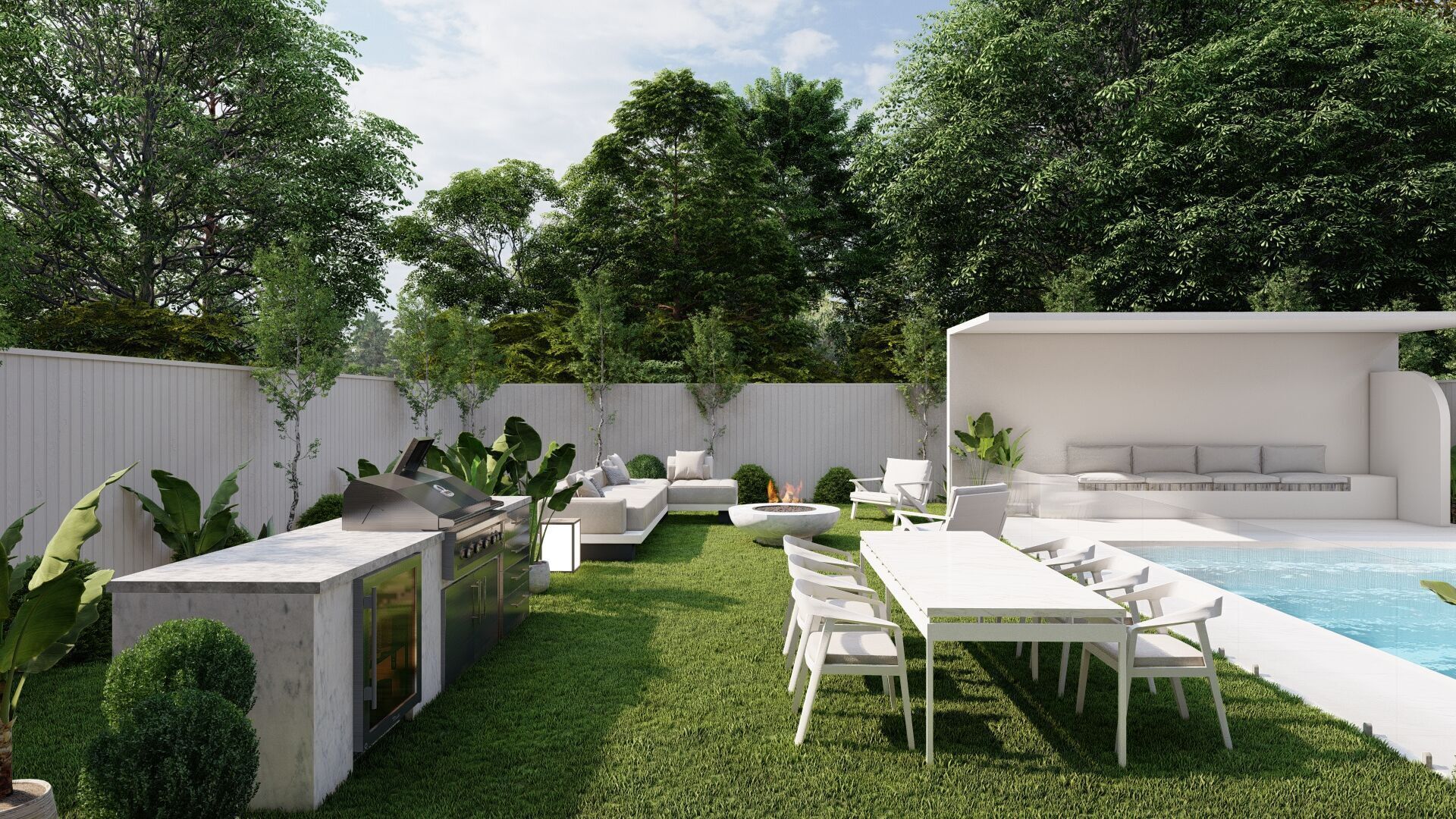 3D Exterior Scene 3D model design garden and landscape 3D model_5