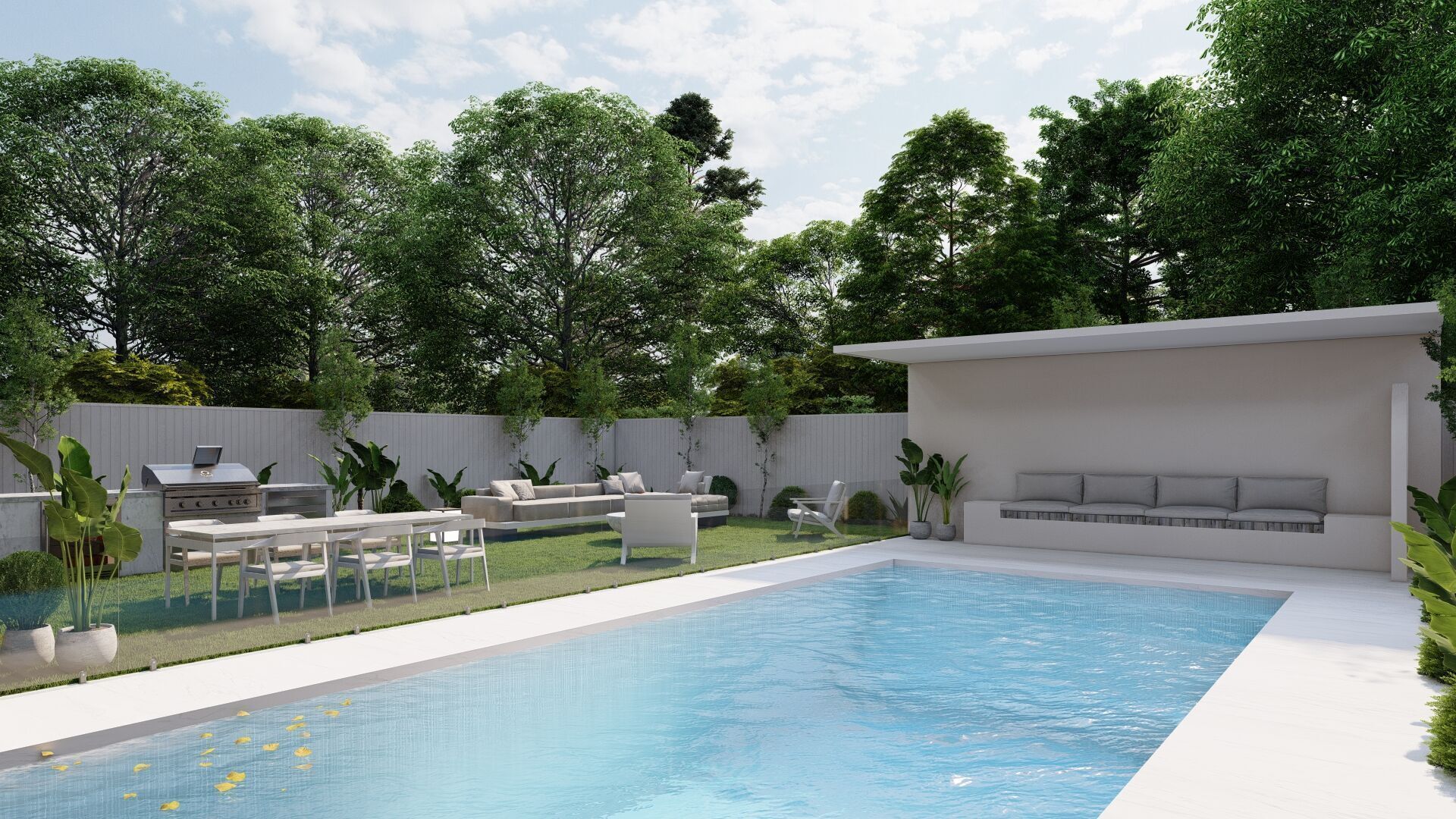 3D Exterior Scene 3D model design garden and landscape 3D model_1