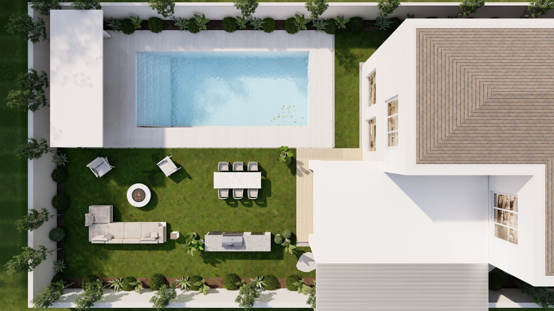 3D Exterior Scene 3D model design garden and landscape 3D model_6