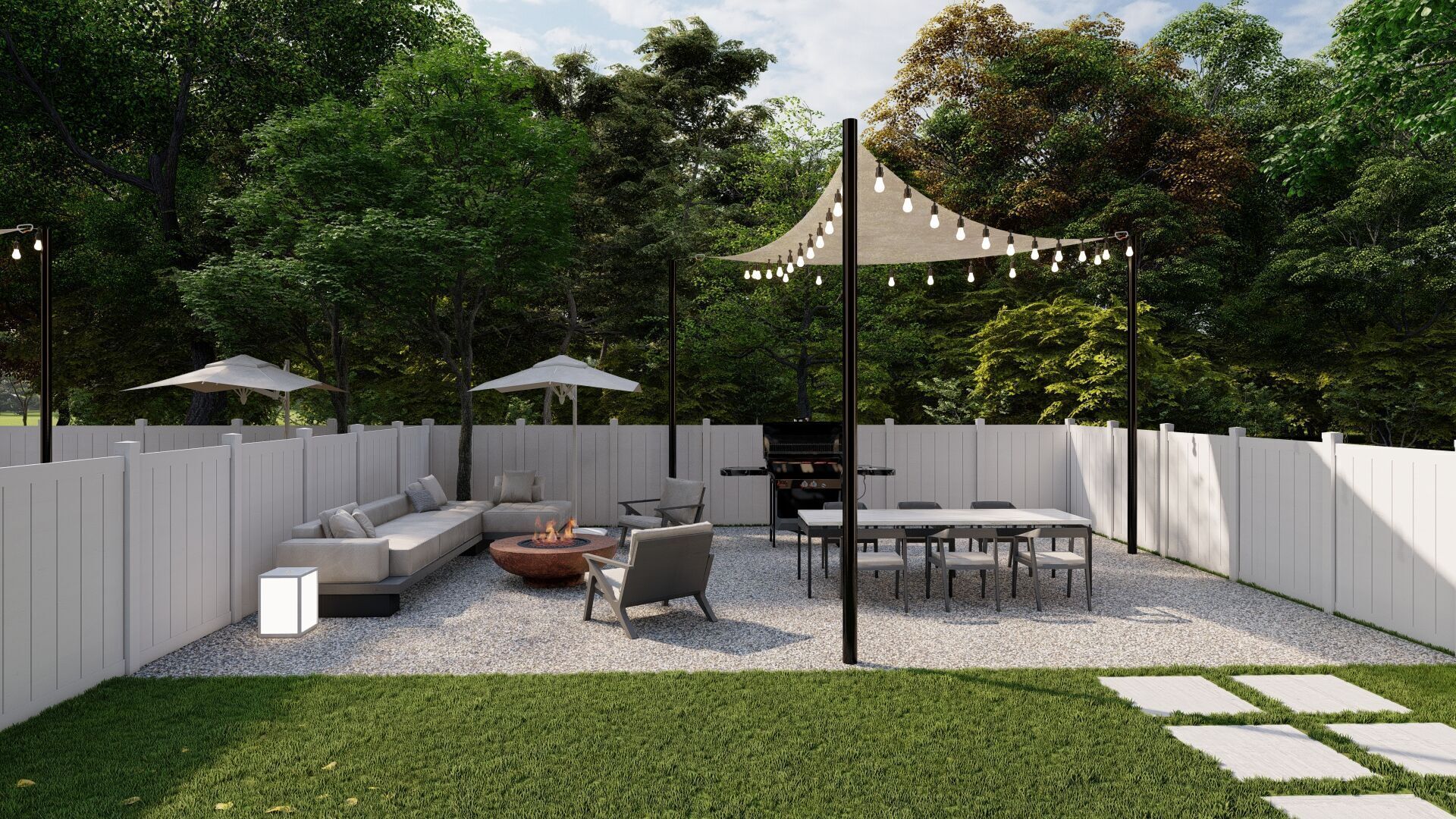 3D Exterior Scene 3D model design garden and landscape 3D model_2