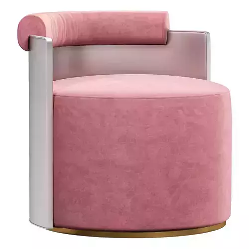 PATTY Pink Mohair Upholstered Armchair