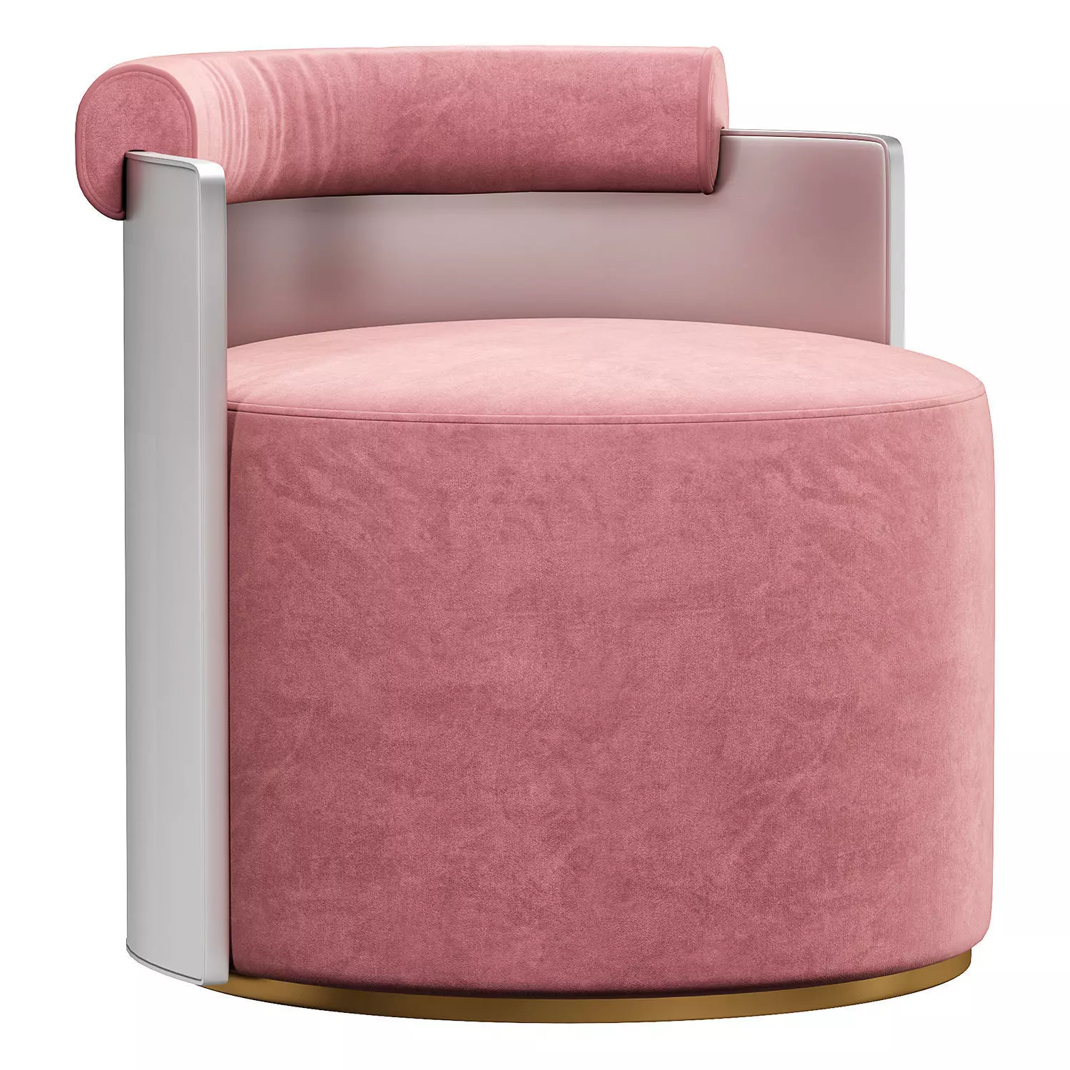 PATTY Pink Mohair Upholstered Armchair 3D model