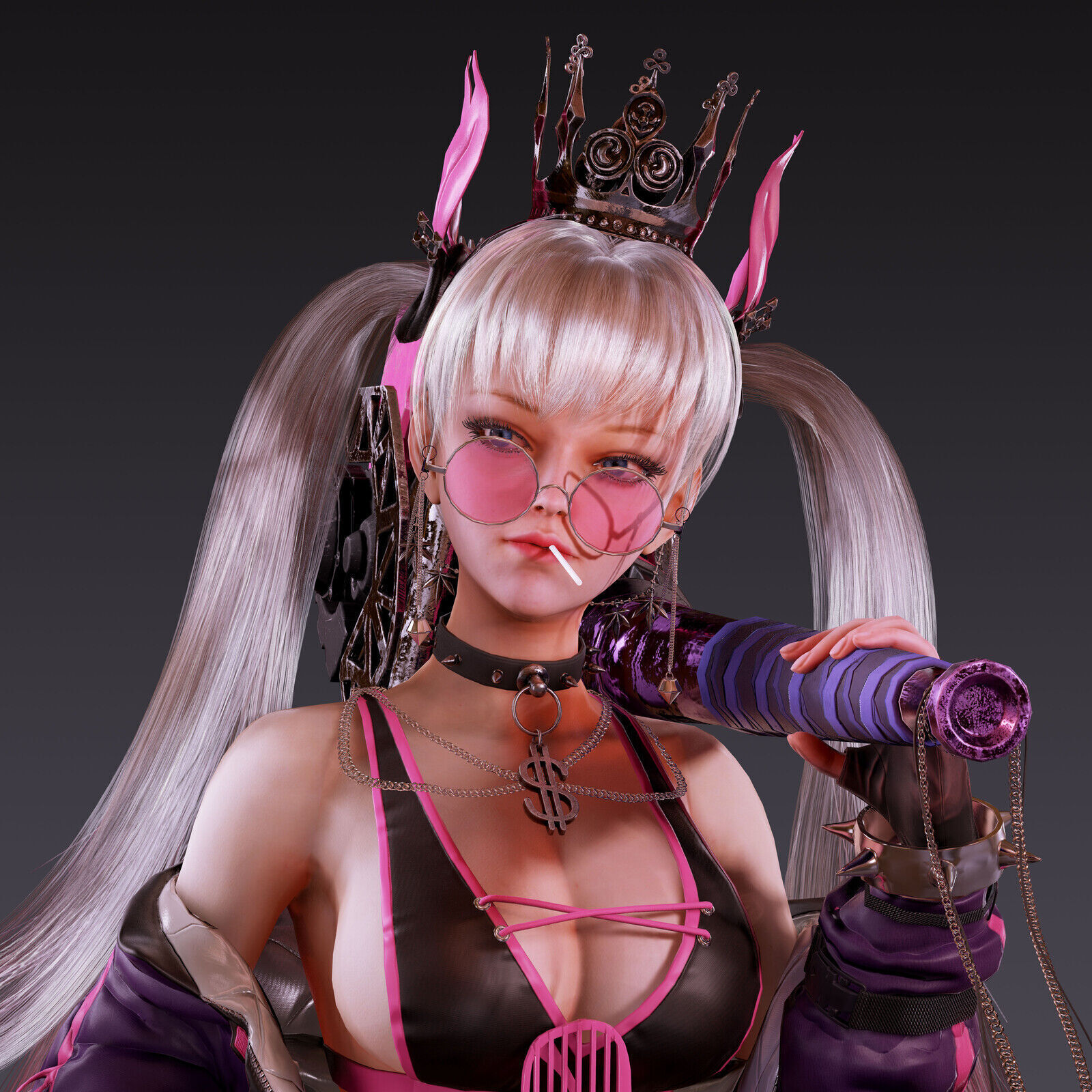 Stylish Axe Beauty Low-poly 3D model_1