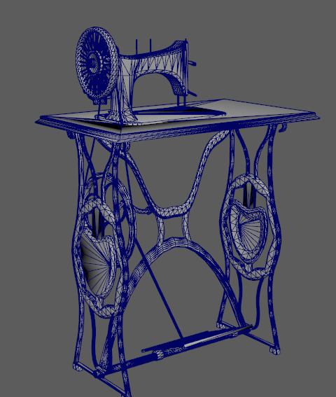 Stylish Chinese knitting machine Low-poly 3D model_3