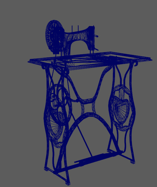 Stylish Chinese knitting machine Low-poly 3D model_2