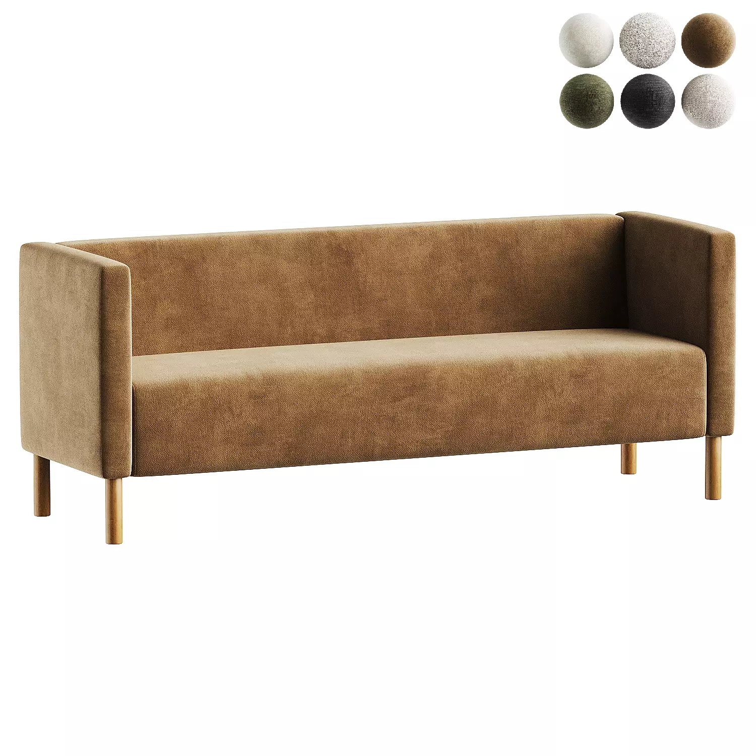 sofa brown 2 3D model_0
