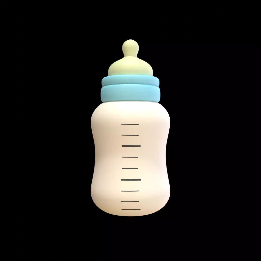 Baby Feeding Bottle Low Poly 3D Model Low-poly 3D model_0
