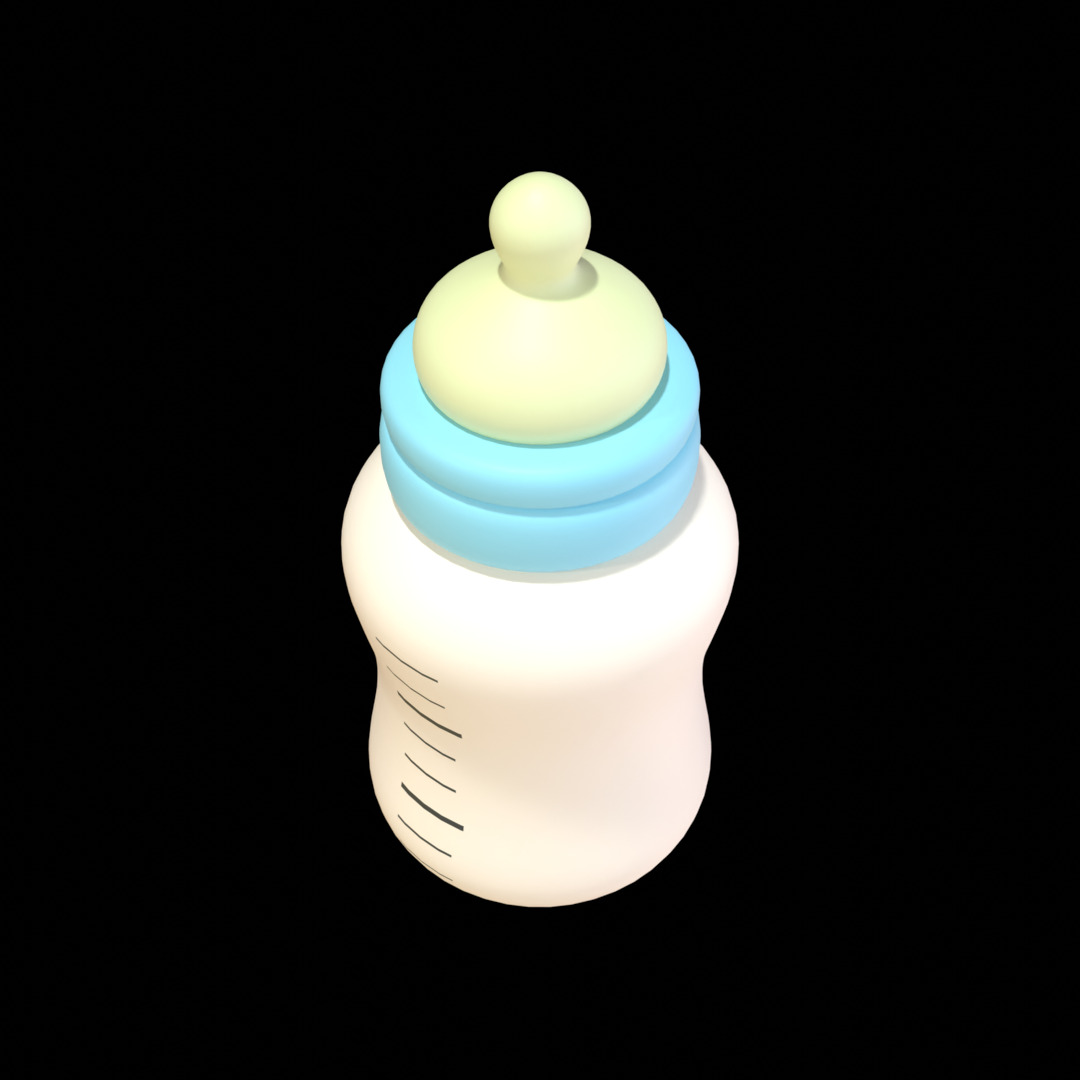 Baby Feeding Bottle Low Poly 3D Model Low-poly 3D model_3