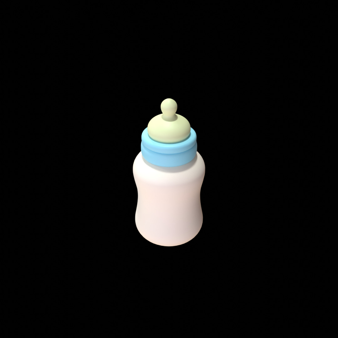 Baby Feeding Bottle Low Poly 3D Model Low-poly 3D model_2