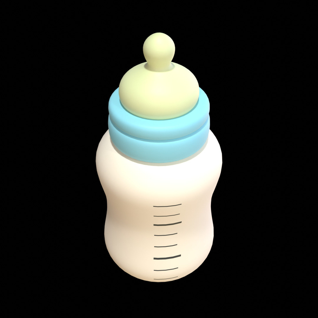 Baby Feeding Bottle Low Poly 3D Model Low-poly 3D model_4