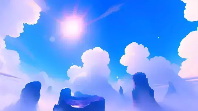 6k stylized cloudy skybox