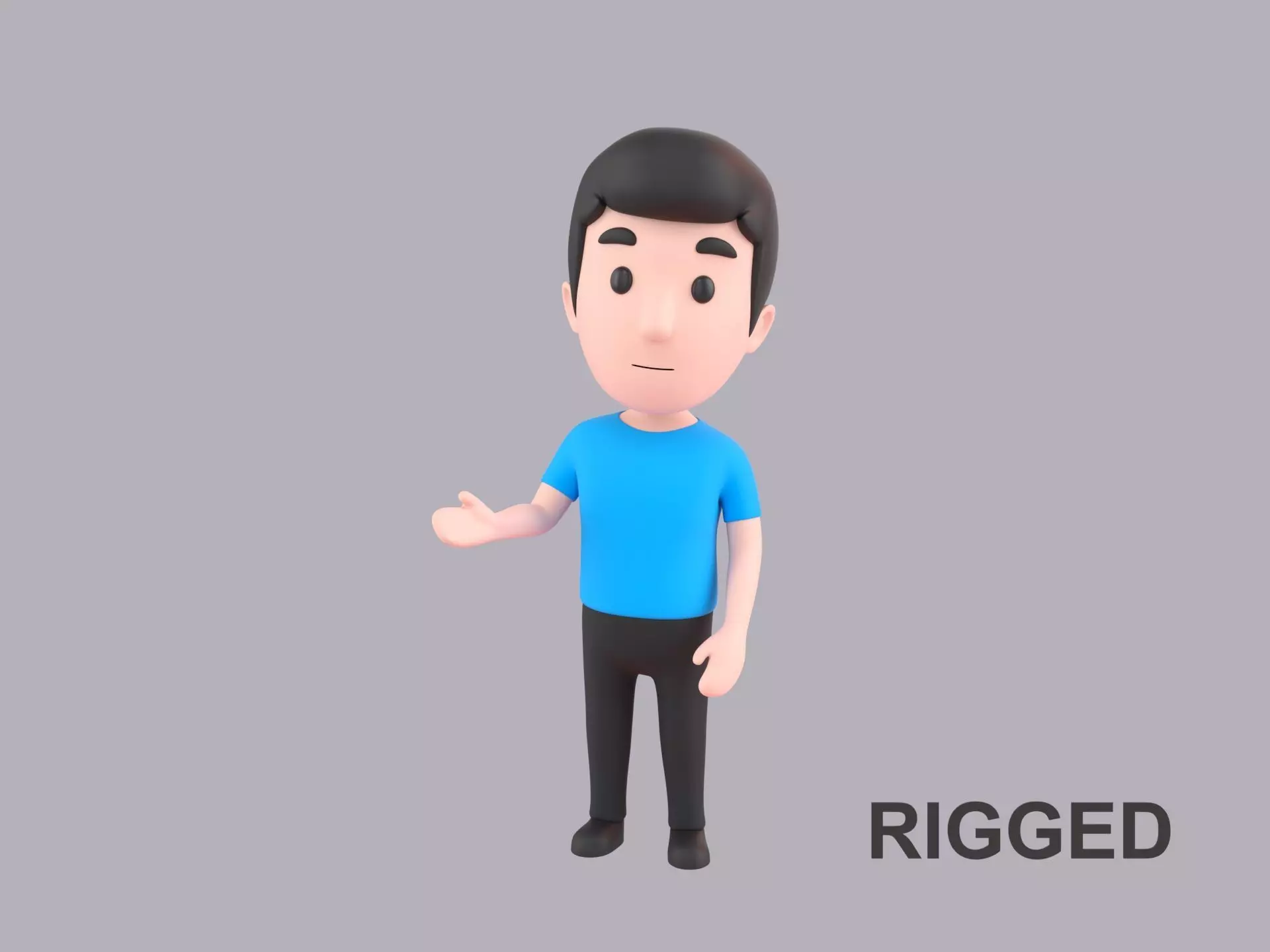 Cartoon Male Character Rigged 002 Free 3D model