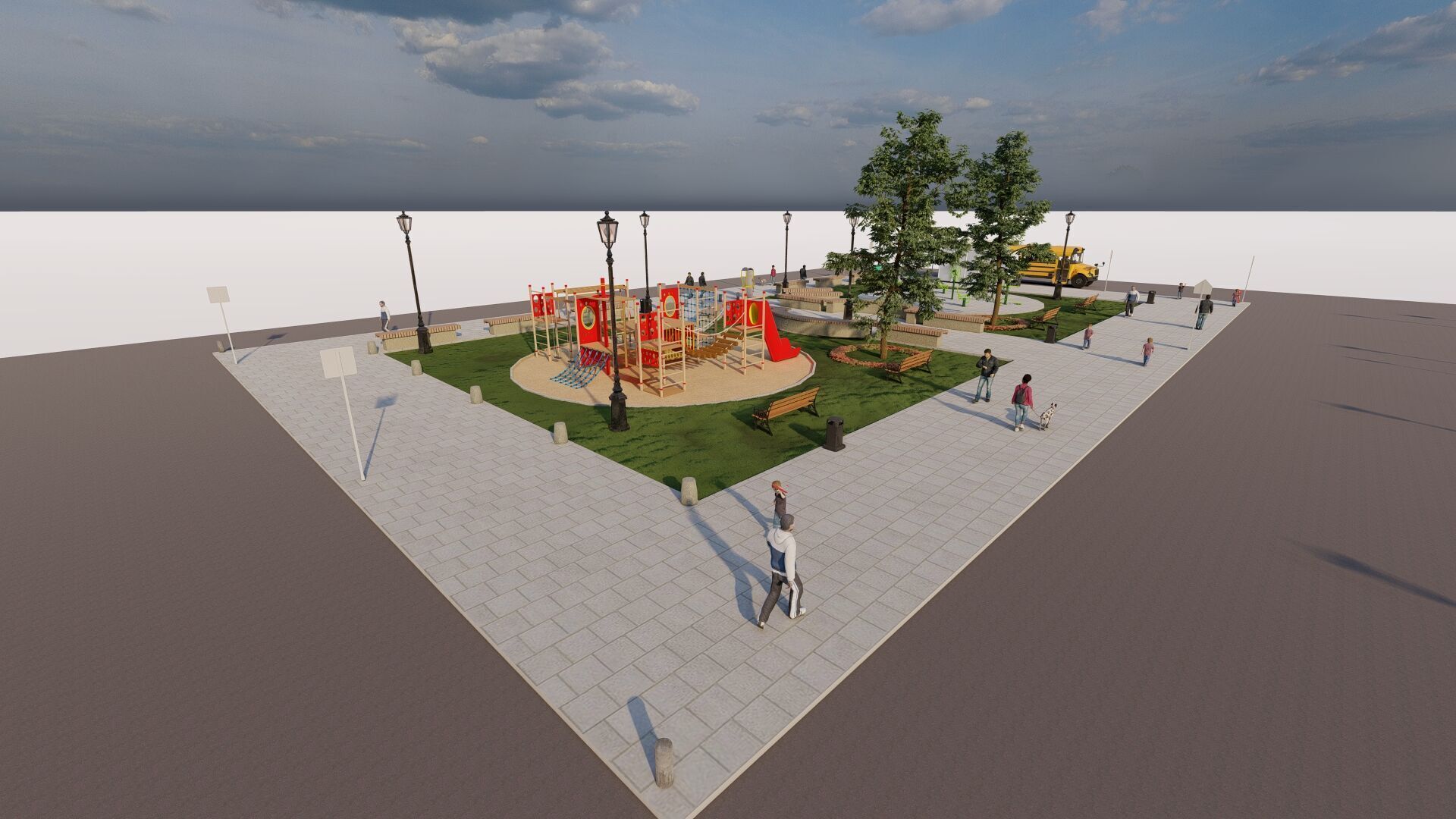 public park-Private Park Landscape 3D model_8