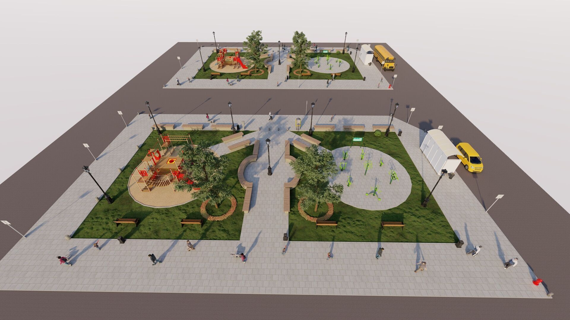 public park-Private Park Landscape 3D model_10