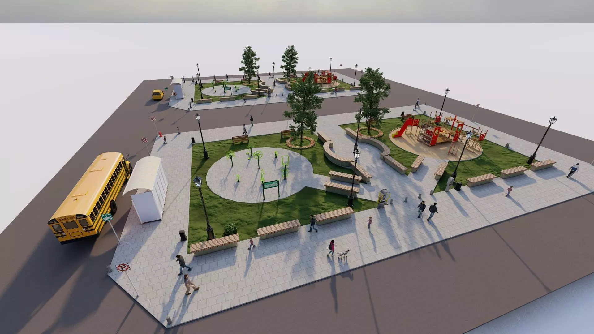 public park-Private Park Landscape 3D model_0