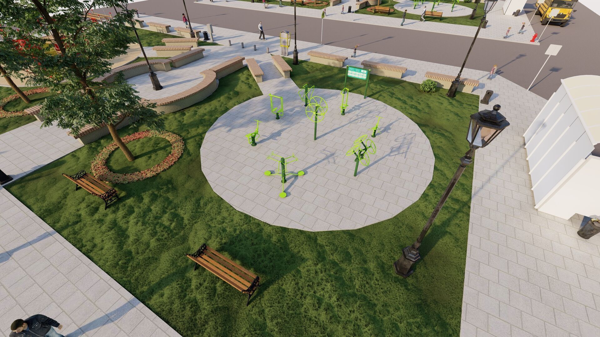 public park-Private Park Landscape 3D model_4