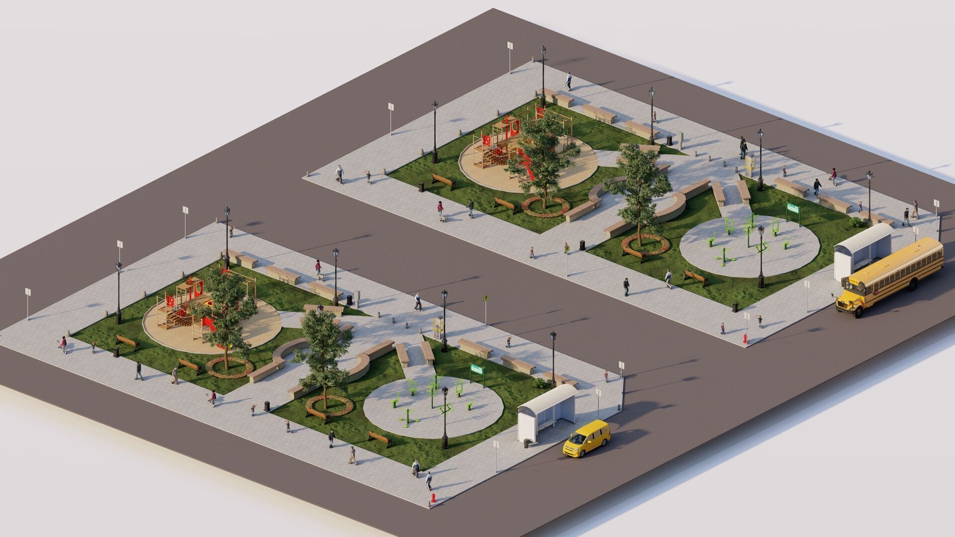 public park-Private Park Landscape 3D model_14