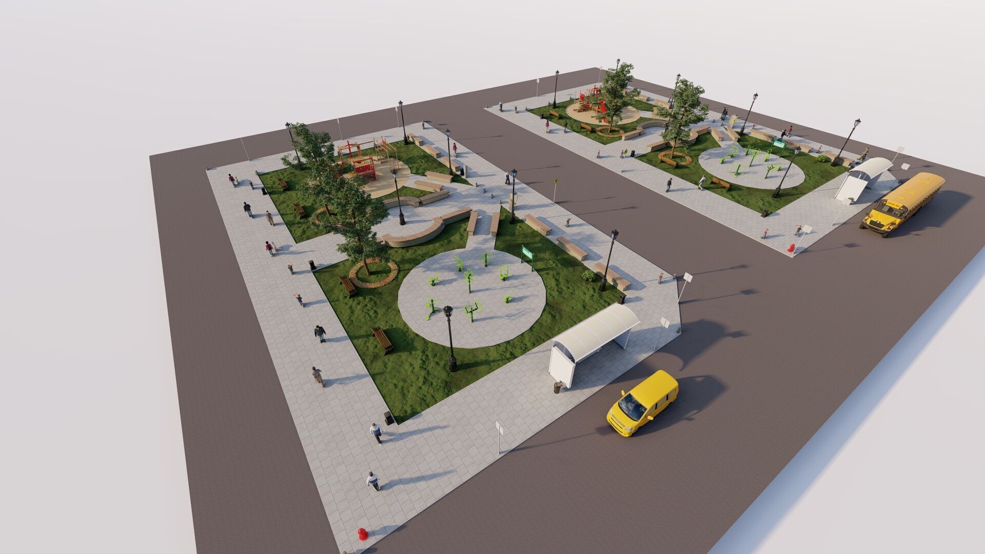 public park-Private Park Landscape 3D model_1