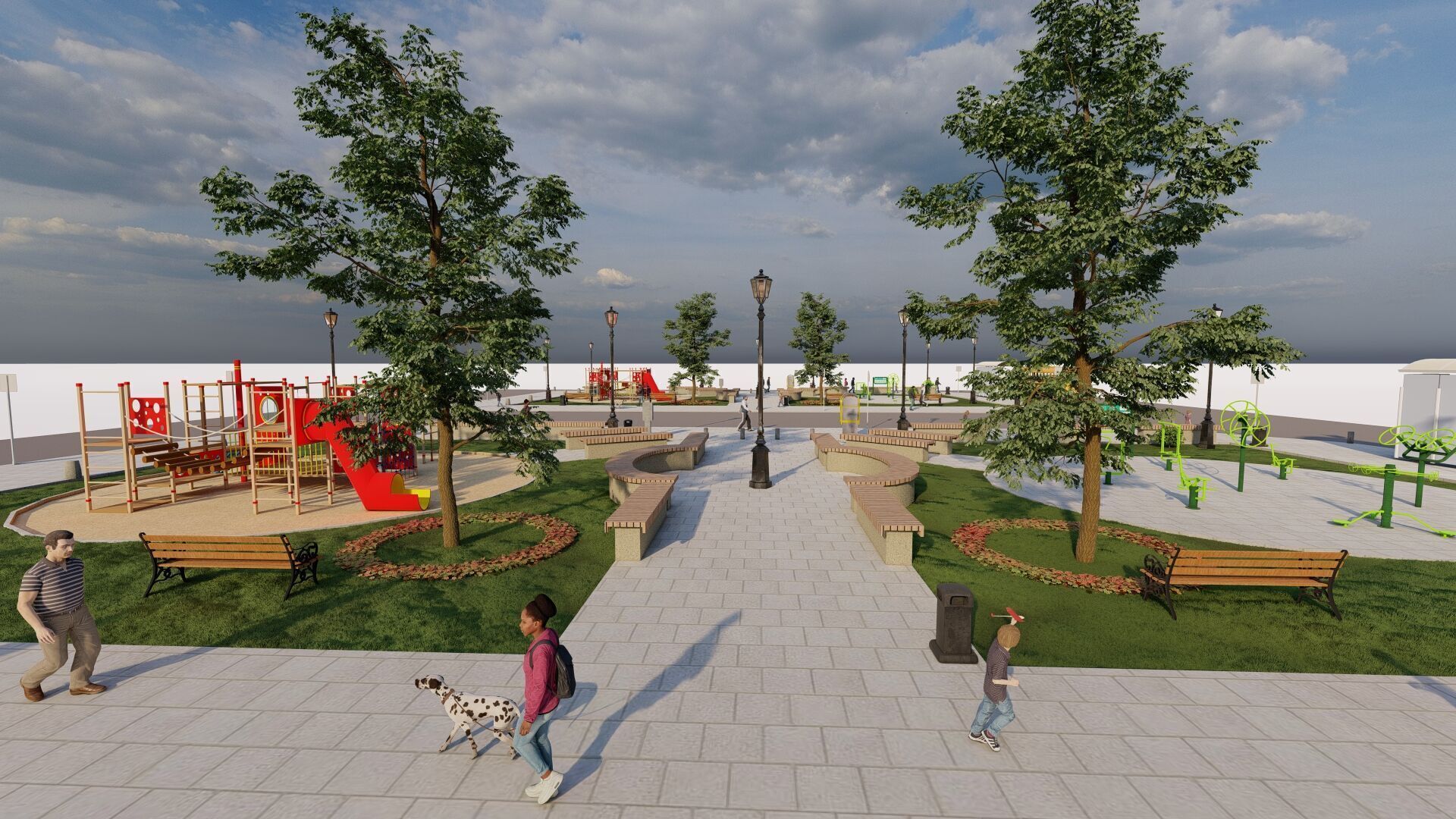 public park-Private Park Landscape 3D model_19