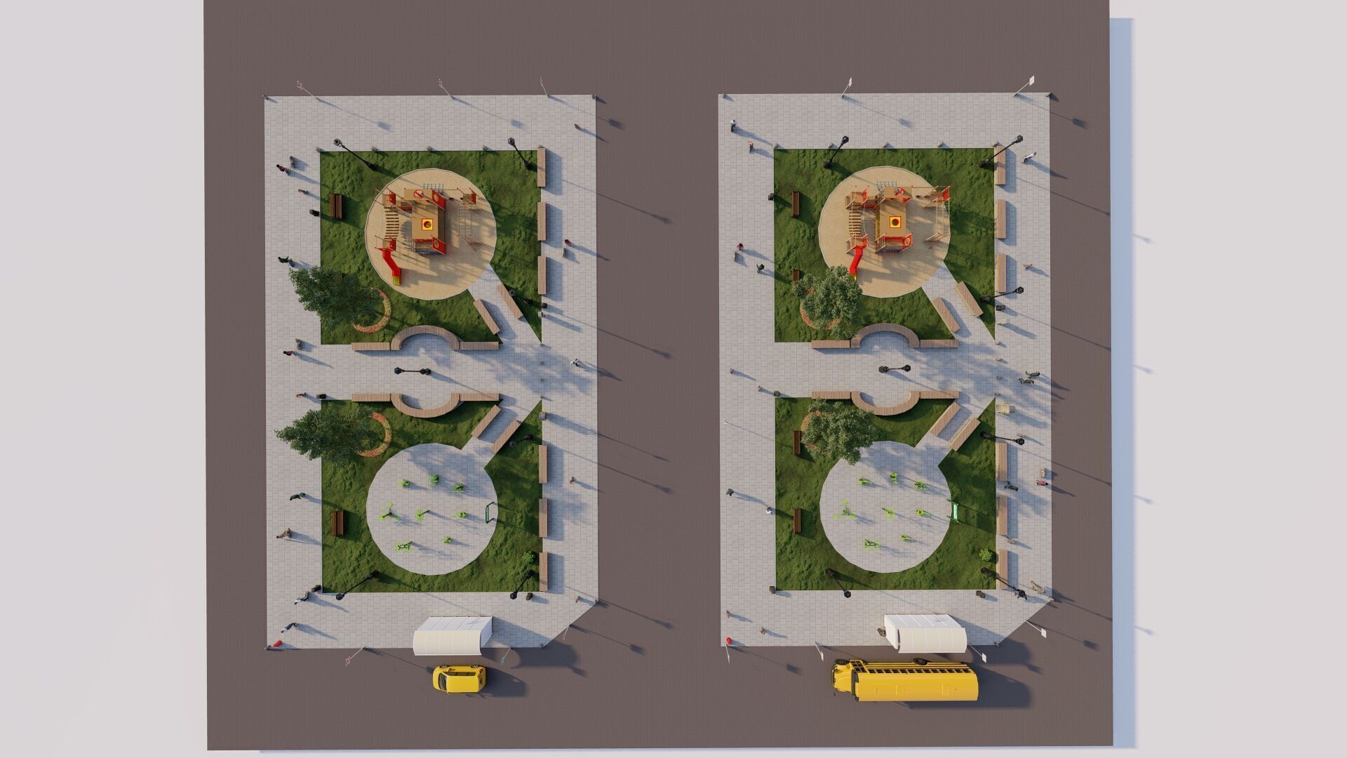 public park-Private Park Landscape 3D model_9