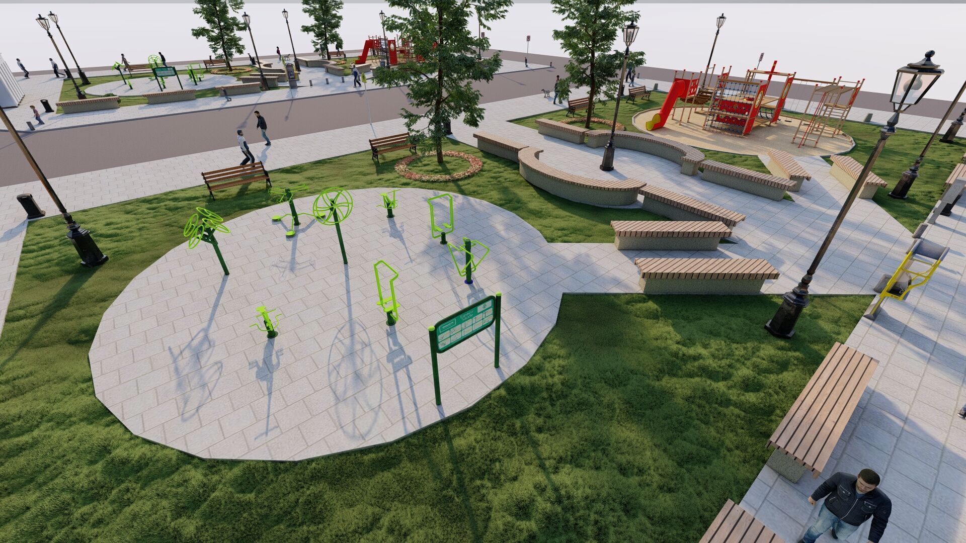 public park-Private Park Landscape 3D model_6