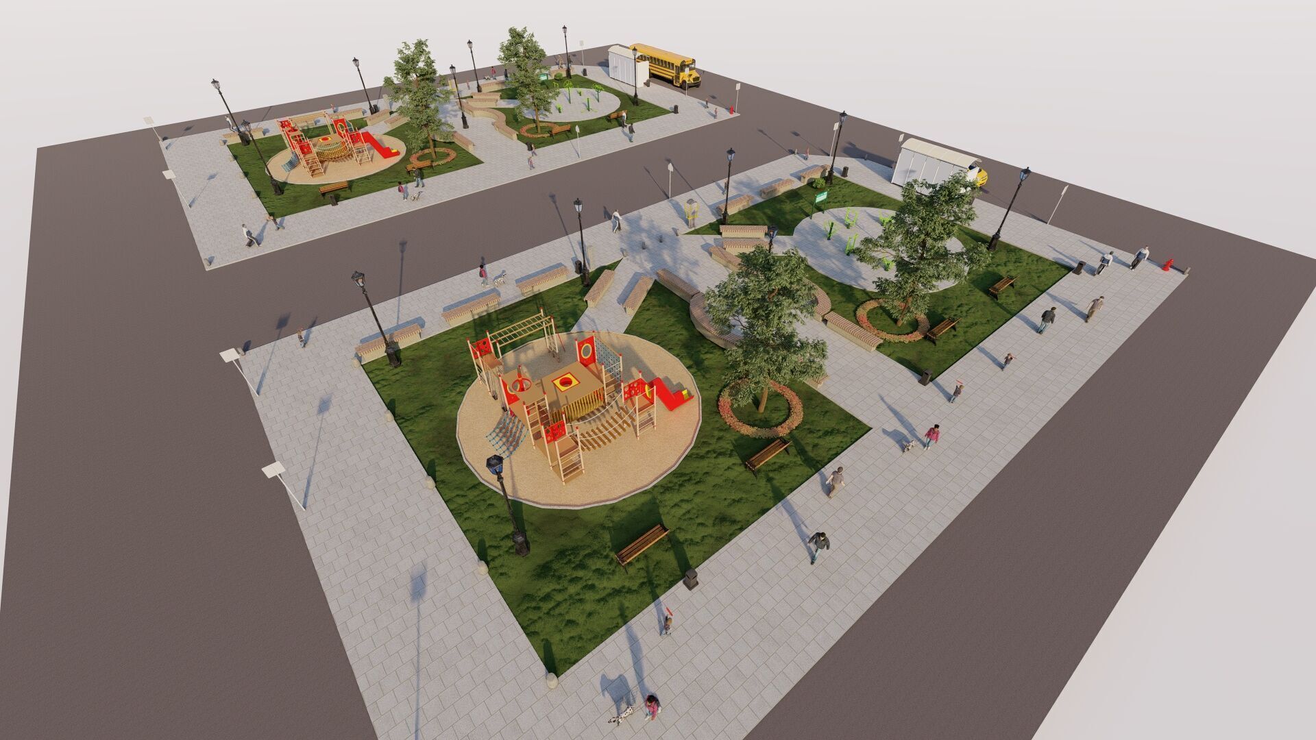 public park-Private Park Landscape 3D model_12