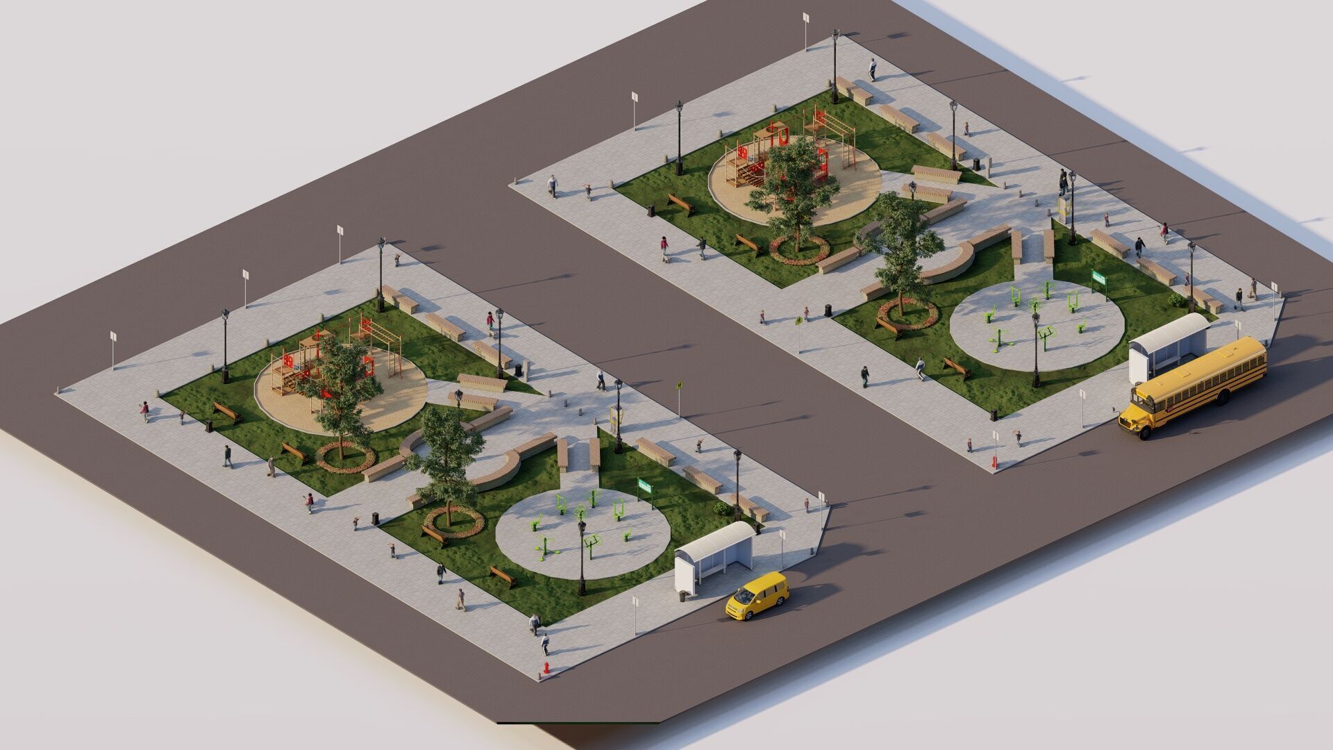 public park-Private Park Landscape 3D model_3