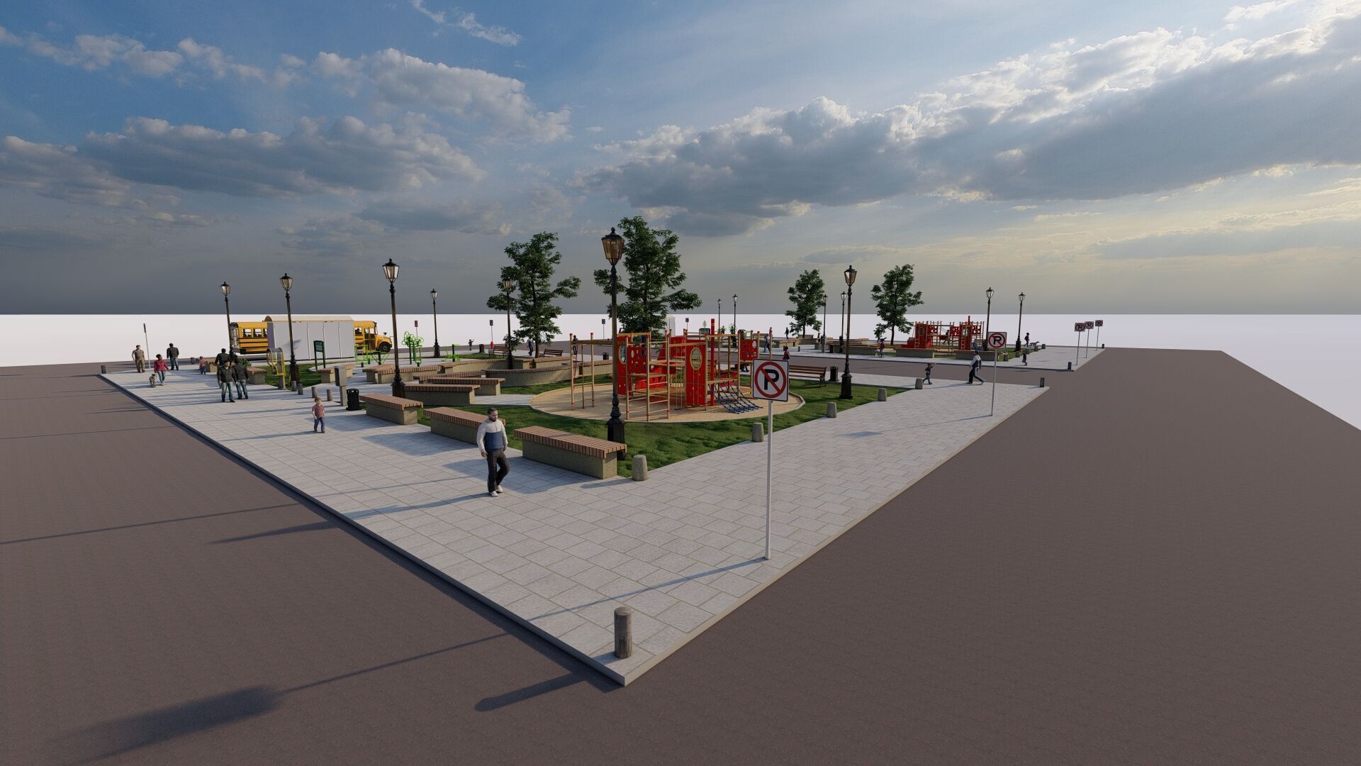 public park-Private Park Landscape 3D model_7