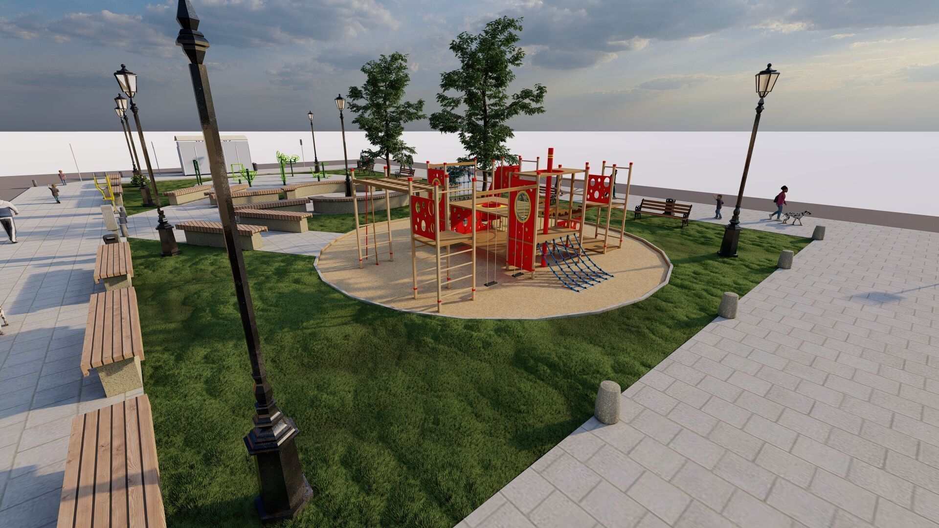 public park-Private Park Landscape 3D model_17