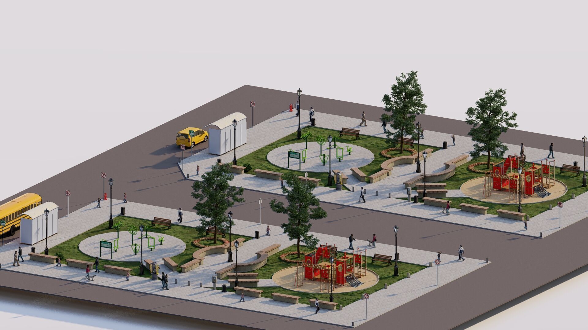 public park-Private Park Landscape 3D model_2