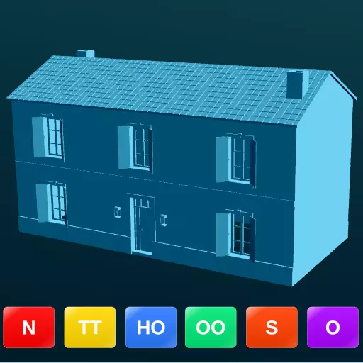 Long  Village House in scales HO TT N O OO S 1 64 1 48 3D print model_0