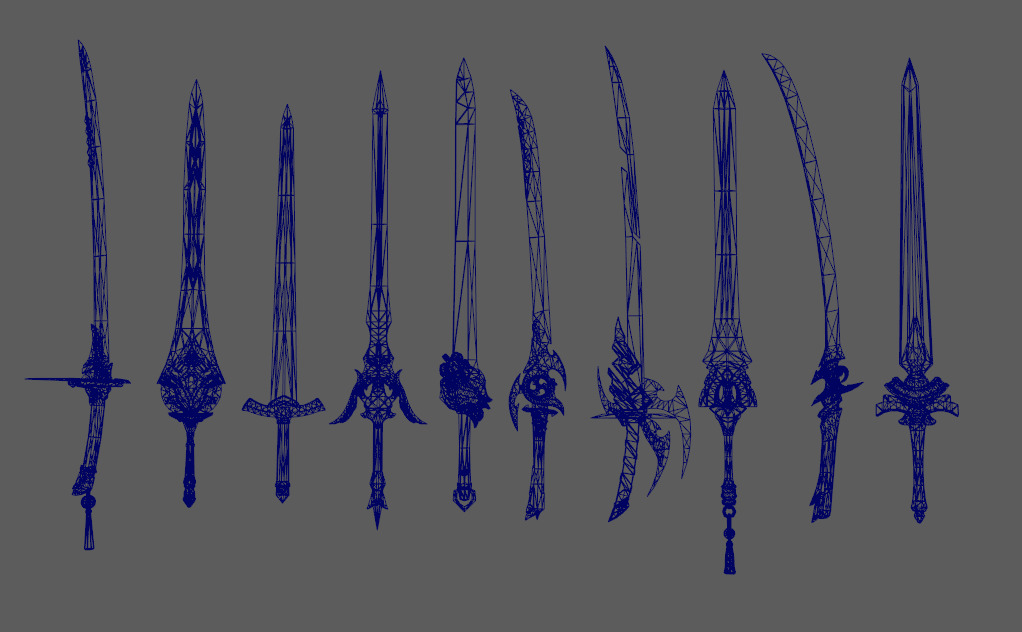 10 Genshin Impact Inspired Sword 3D Models Low-poly 3D model_2