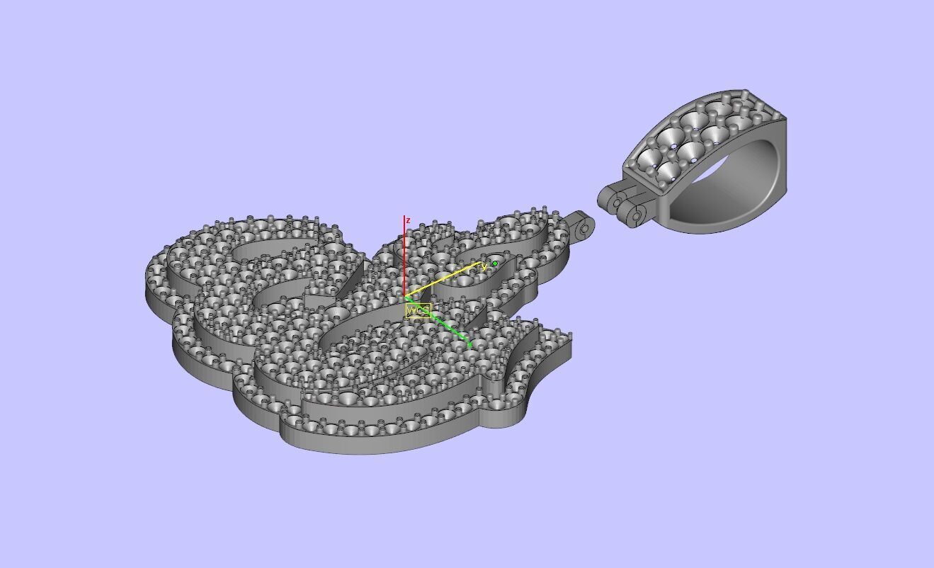 Iced-Out Drip Flame Pendant 3D print model_22