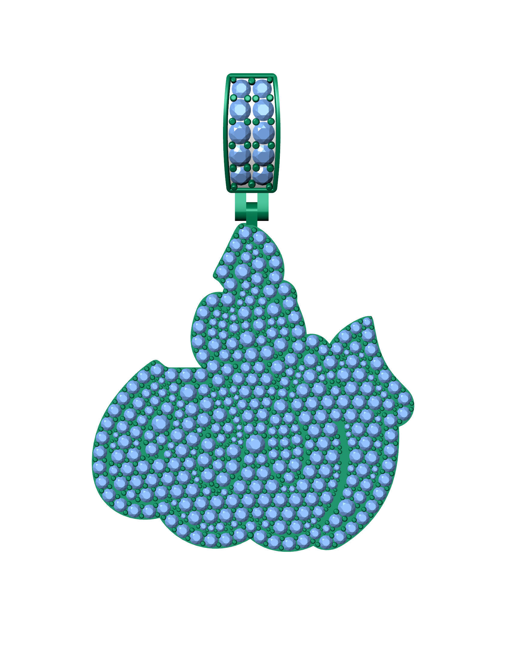 Iced-Out Drip Flame Pendant 3D print model_10