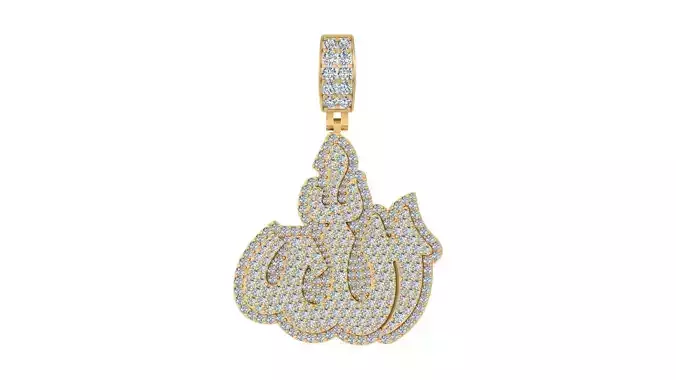 Iced-Out Drip Flame Pendant 3D print model