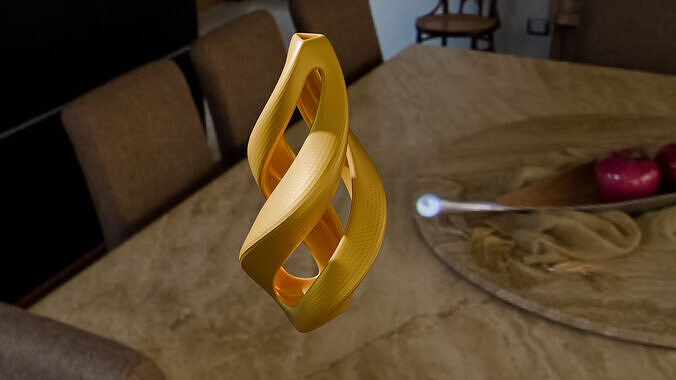 Modern Spiral Vase Low-poly 3D Printable High-Quality Model Low-poly 3D model
