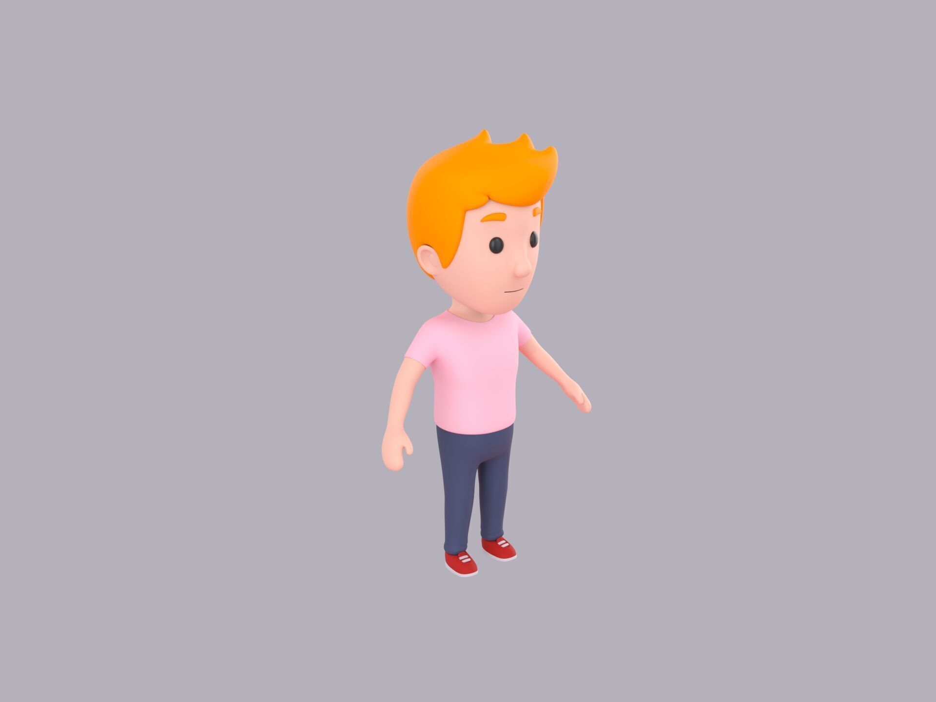  Cartoon Male Character Rigged 004 3D model_3
