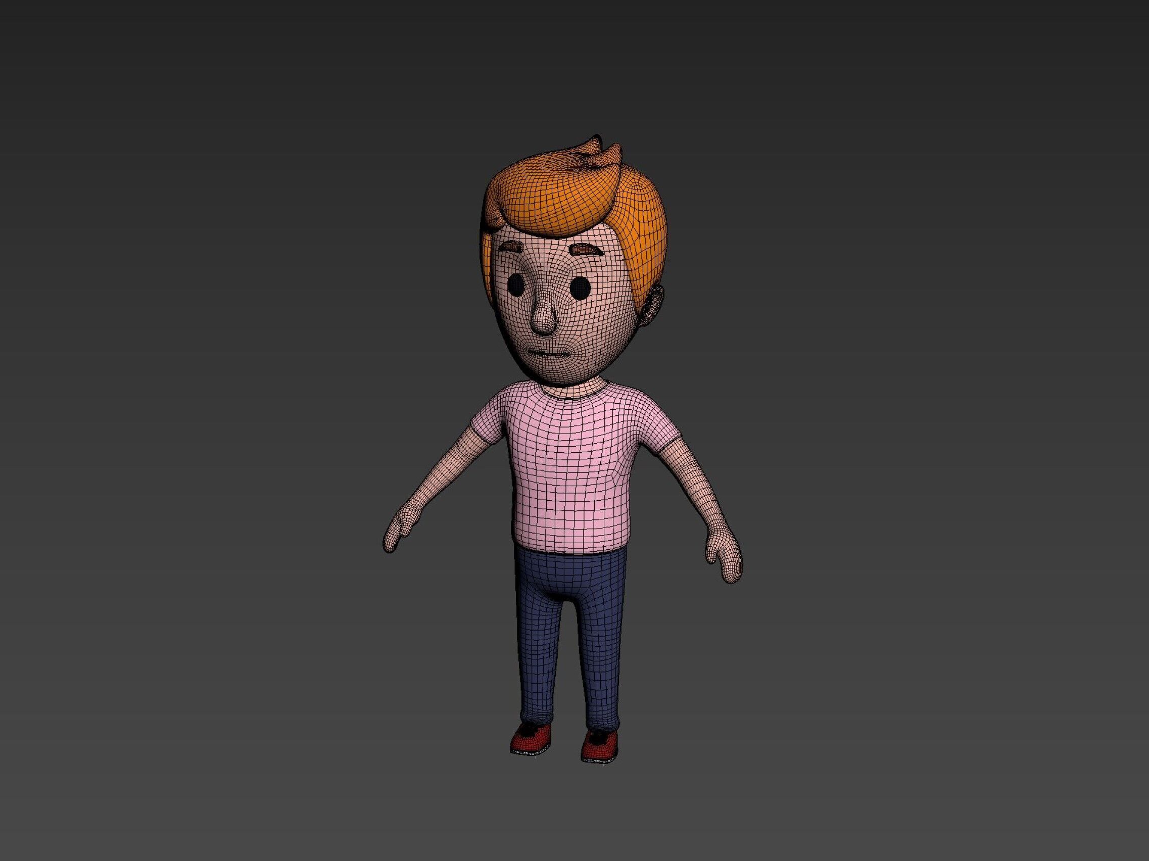  Cartoon Male Character Rigged 004 3D model_14