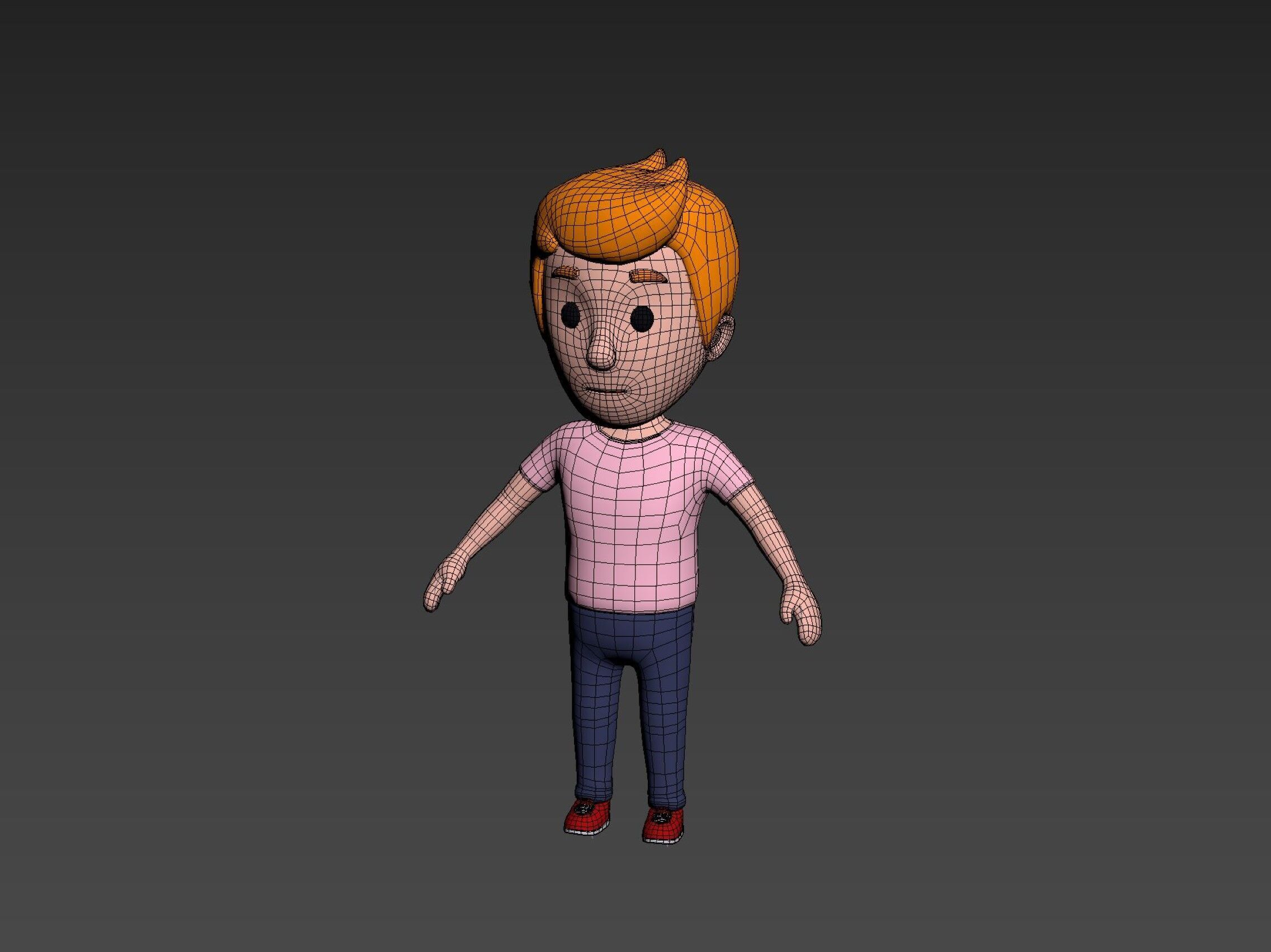  Cartoon Male Character Rigged 004 3D model_13