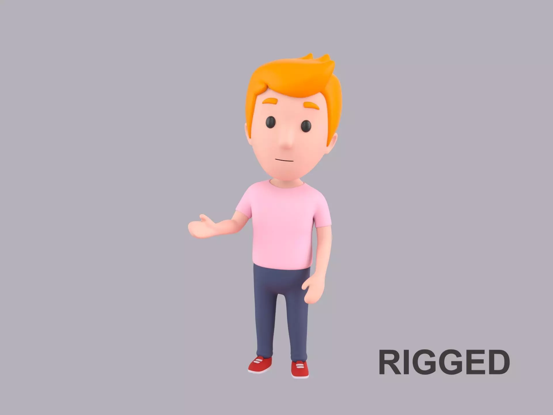  Cartoon Male Character Rigged 004 3D model_0
