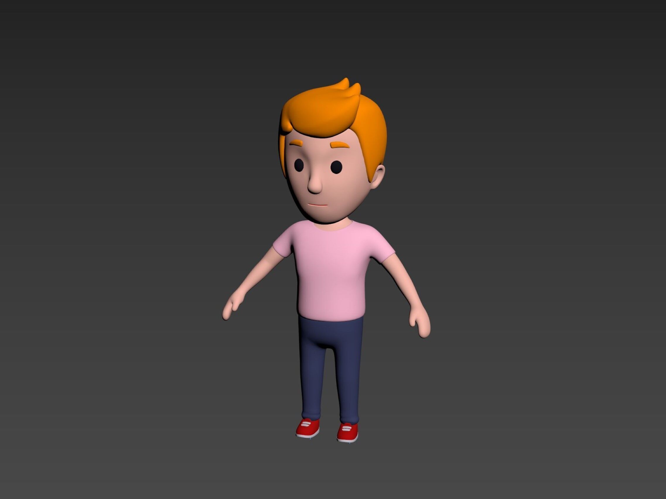  Cartoon Male Character Rigged 004 3D model_11