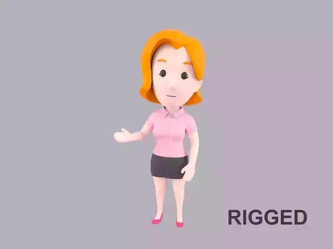  Cartoon Female Character Rigged 003