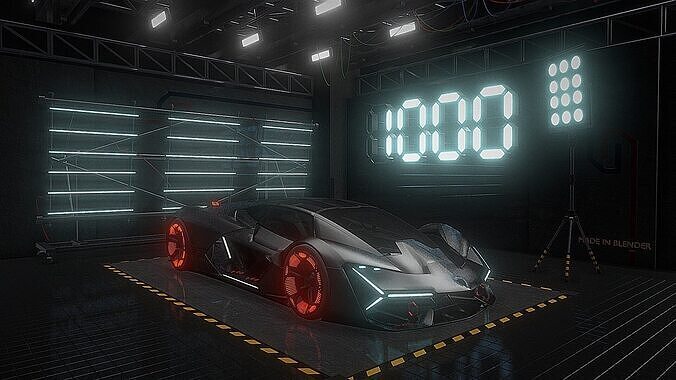 Next generation sports cars Low-poly 3D model