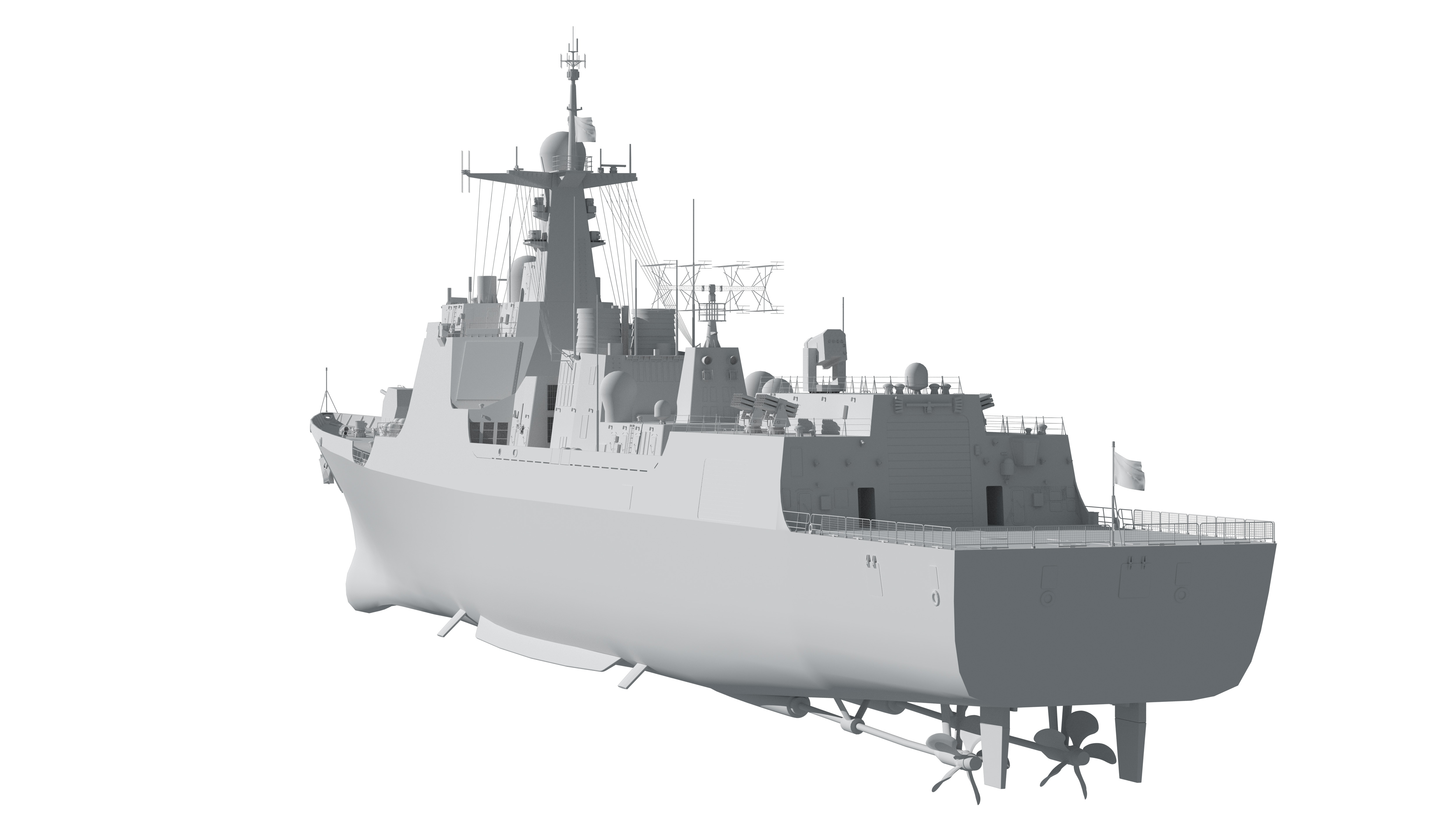 China Navys 052D Missile Destroyer 3D model_51